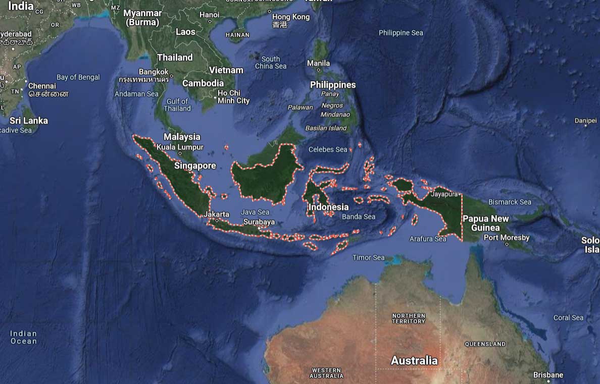 Peta Indonesia Penampakan Satelit Google Maps 