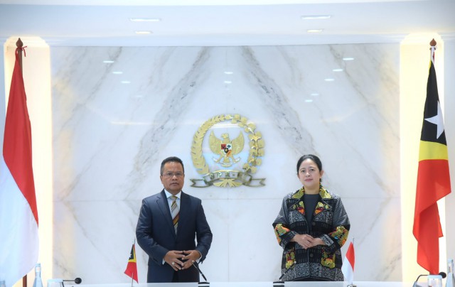 etua DPR RI Dr. (H.C) Puan Maharani menerima kunjungan Ketua Parlemen Republik Timor Leste, Aniceto Guterres Lopes di Gedung Nusantara III, Senayan, Jakarta, Selasa (23/8/