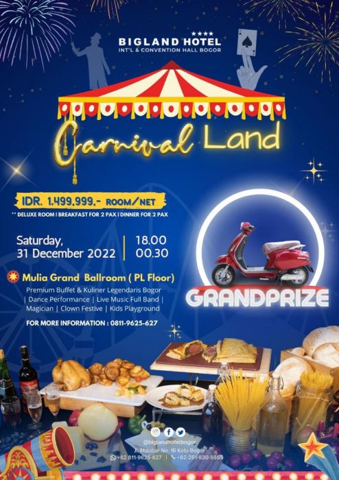 Rayakan Malam Tahun Baru, Bigland Hotel Bogor Gelar Carnival Land