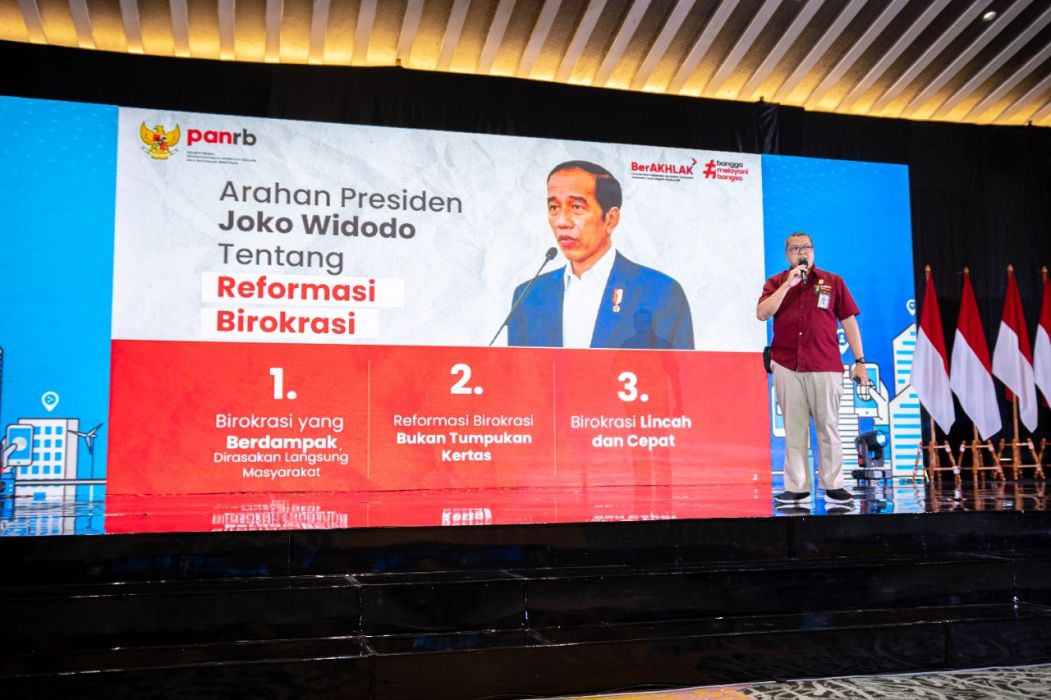 Berbicara dalam forum SPBE 2022, Cahyono Tri Birowo selaku Asisten Deputi Perumusan Kebijakan dan Koordinasi Penerapan SPBE Kementerian PAN-RB.