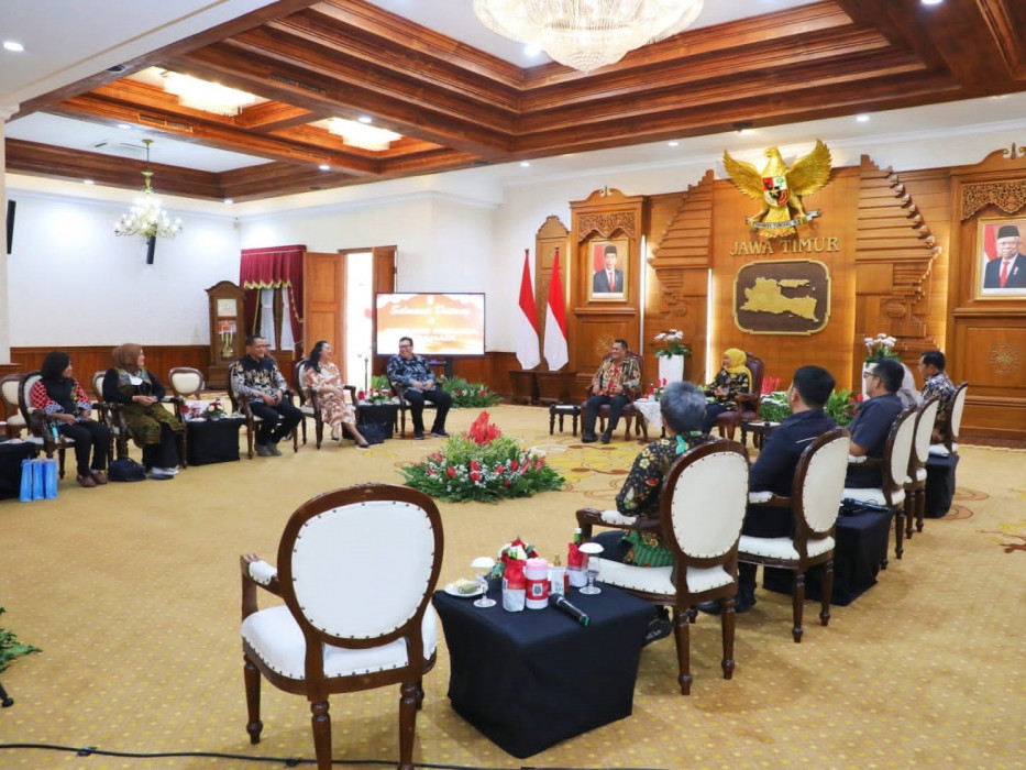 Pertemuan antara jajaran pimpinan Media Indonesia Group dan Pemerintah Provinsi Jawa Timur di Gedung Negara Grahadi Surabaya, Selasa (24/1).