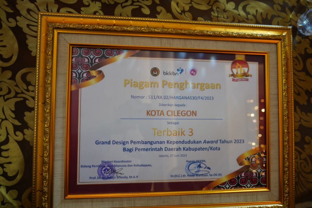 Pemkot Cilegon Raih GDPK Award Tahun 2023 dari BKKBN