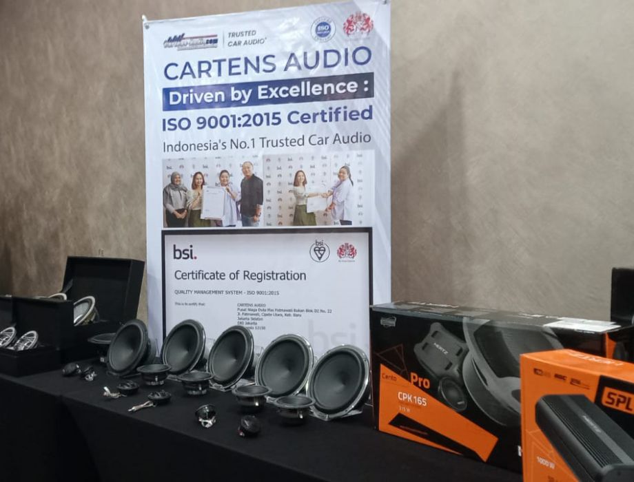 Cartenz Audio Jadi Gerai Audio Mobil Pertama Bersertifikasi Internasional ISO9001:2015 