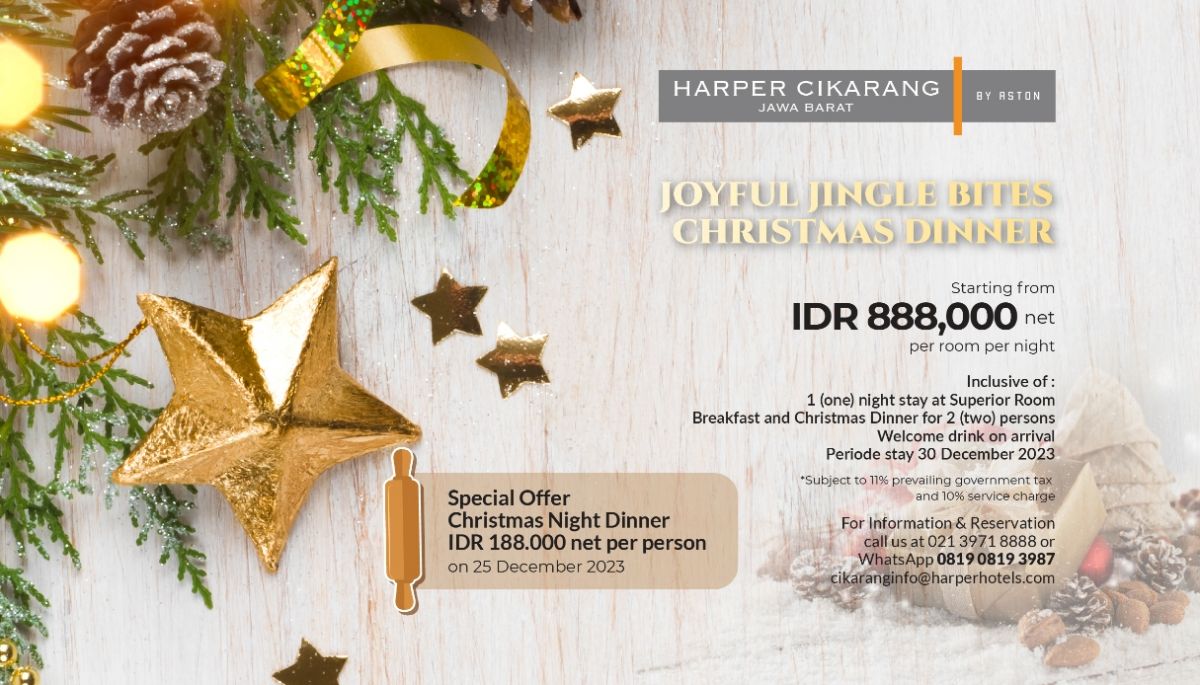 Sambut Natal, Harper Cikarang Sajikan 'Joyful Jingle Bites Chrismas Dinner' 