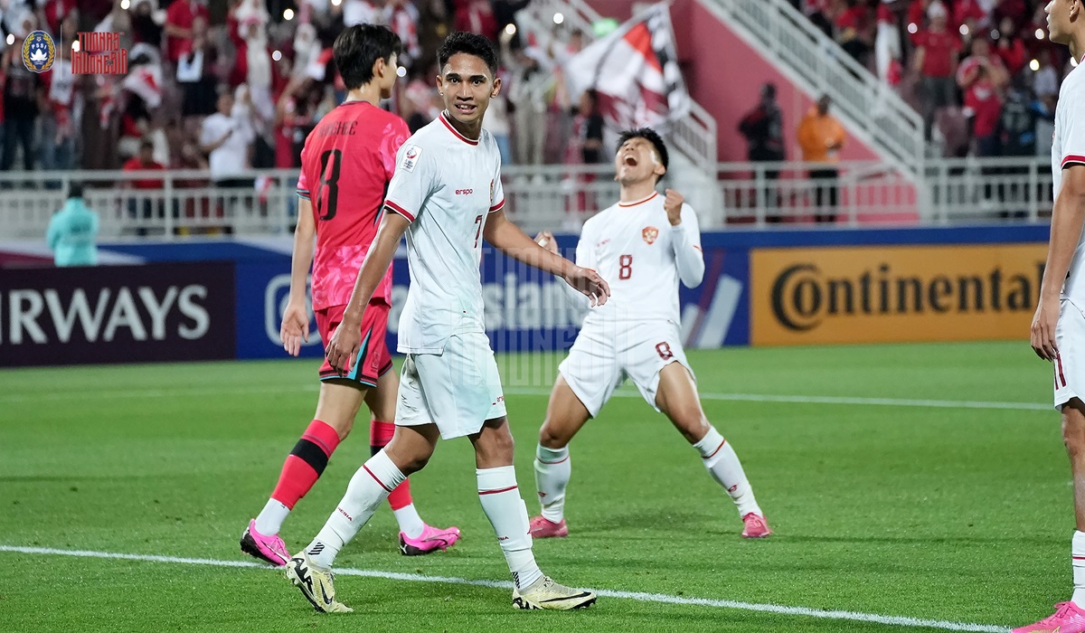 Laga perempat final Piala Asia U-23 antara timnas Indonesia dan Korsel