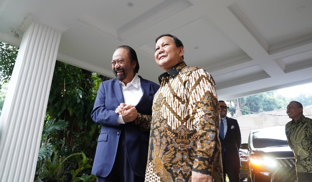 Surya Paloh dan Prabowo Subianto di Kertanegara, Jakarta, 25 April 2024.