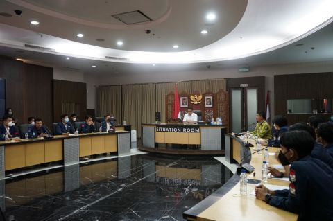 Ketua KSP Moeldoko saat menerima perwakilan mahasiswa Trisakti di Bina Graha pada Rabu (18/5 ). 