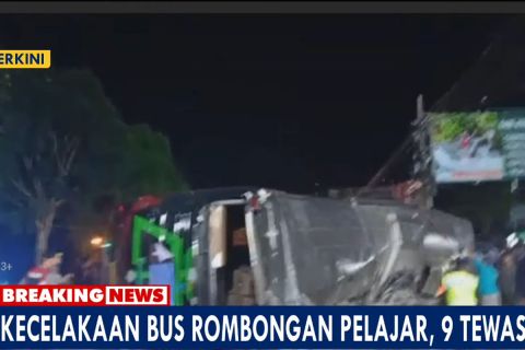 Kecelakaan bus di Subang, Jawa Barat.