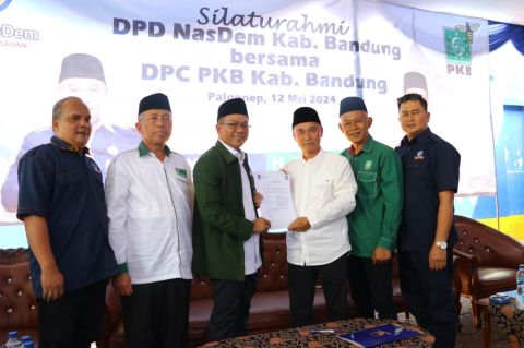 Pengurus Partai NasDem dan PKB Kabupaten Bandung sepakat berkoalisi dukung Dadang Supriatna sebagai Calon Bupati