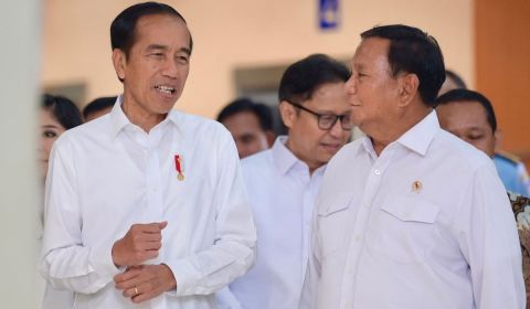 Presiden Joko Widodo dan presiden terpilih Prabowo Subianto