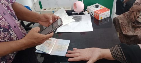 Jemaah Calon Haji (JCH) asal Kabupaten Pidie, Provinsi Aceh, sedang gencar melakukan perekaman biometrik bio visa.