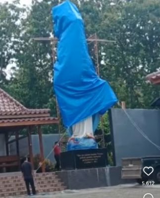 Viral closing of the statue of the Virgin Mary in Kulon Progo, attended by 5 police officers