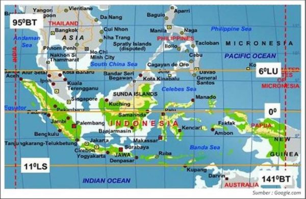 Dan indonesia titik-titik titik-titik terletak diantara samudra √ PETA