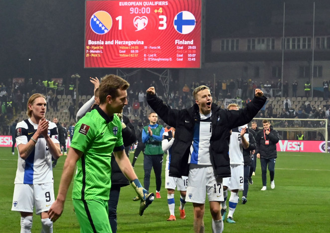 Kalahkan Bosnia, Finlandia Jaga Peluang ke Piala Dunia 2022