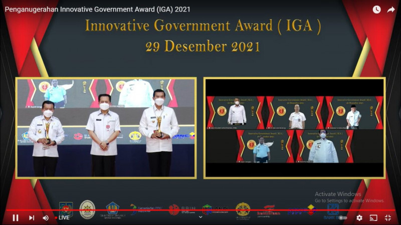 Banten Raih Predikat Provinsi Sangat Inovatif IGA Award 2021