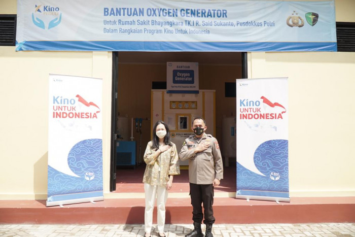 RS Polri Kramat Jati Dapat Bantuan Generator Oksigen dari PT Kino Indonesia