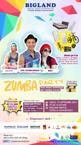 Bigland Sentul Hotel & Convention Gelar Zumba Party Berhadiah Sepeda, Android TV dan Furnitur Menarik