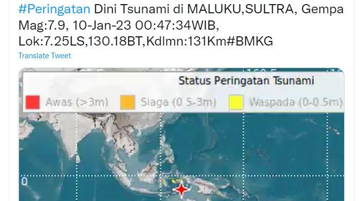 Gempa Berkekuatan Magnitudo 7,9 Guncang Maluku