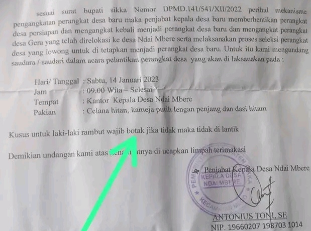 Rambut Tak Botak, Perangkat Desa di Sikka Tidak Dilantik