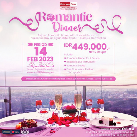 Rayakan Manisnya Valentine bersama BiglandOtel Sentul Suites & Convention