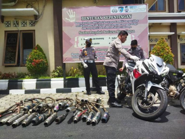 Satlantas Polres Klaten Gencarkan Penertiban Knalpot Brong