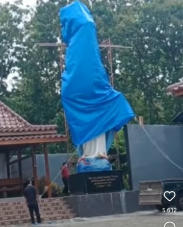 Viral Penutupan Patung Bunda Maria di Kulon Progo, dihadiri 5 Anggota Polsek