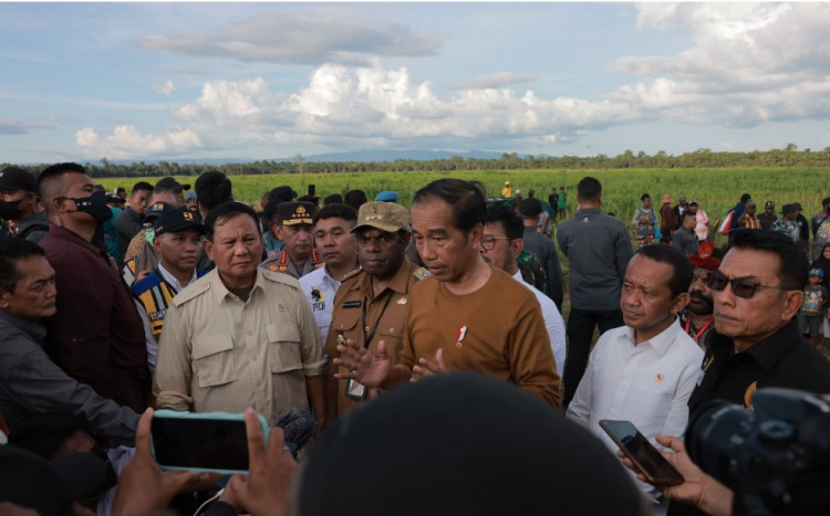 Jokowi dan Prabowo Tanam Jagung di Food Estate Keerom Papua