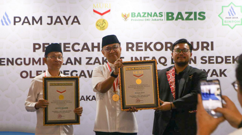 Baznas (Bazis) DKI dan PAM Jaya Pecahkan Rekor MURI dalam Pengumpulan Zakat