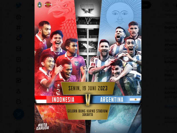 Laga Persahabatan Indonesia vs Argentina, 60 Ribu Tiket Dijual