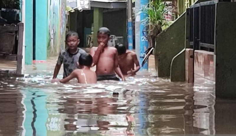 Kali Ciliwung Meluap, Permukiman Kebon Pala Terendam Banjir