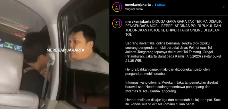 Polda Metro: Penodong Senpi di Tol Tomang Menggunakan Pelat Polisi Palsu