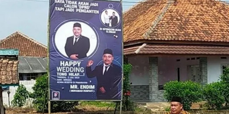 Baliho Selamat Menikah di Lebak Banten Viral 