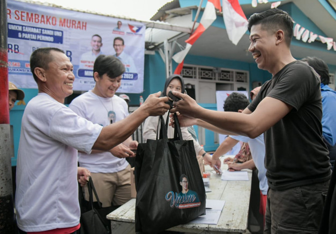 UMKM Sahabat Sandi Uno dan Pemuda Perindo Gelar Bazar Sembako Murah di Jaktim