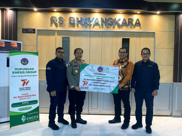 HUT Ke-77 Polri, Enesis Group Bagikan Produk Kesehatan di RS Bhayangkara DIY