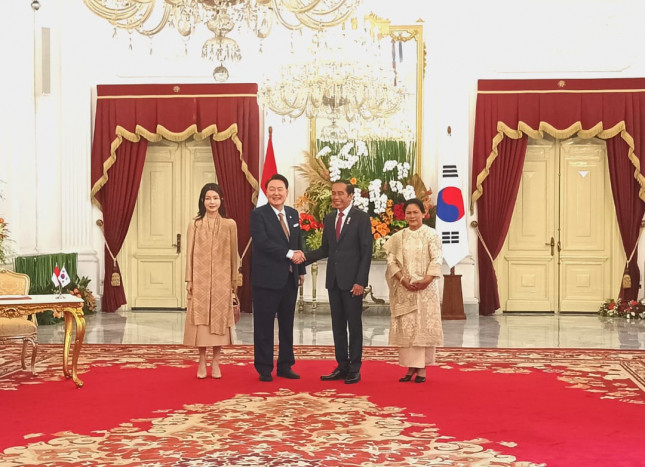 Presiden Jokowi Sambut Kunjungan Presiden Korsel di Istana Merdeka