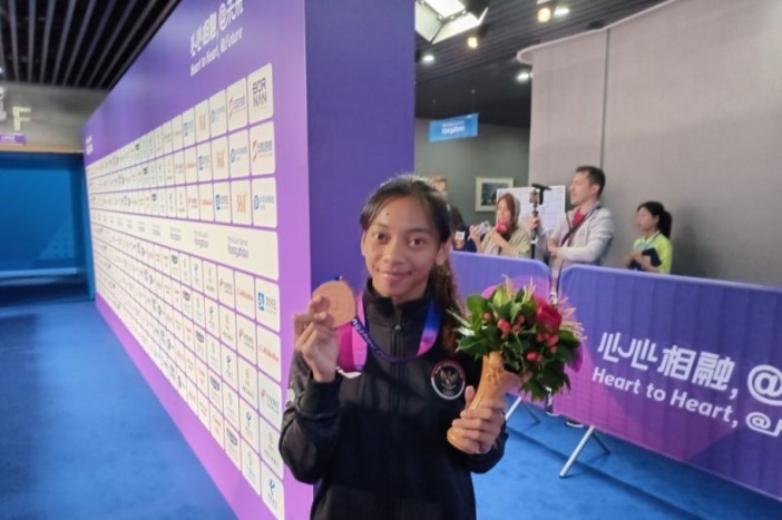 Tharisa Bersyukur Raih Perunggu di Debutnya di Asian Games
