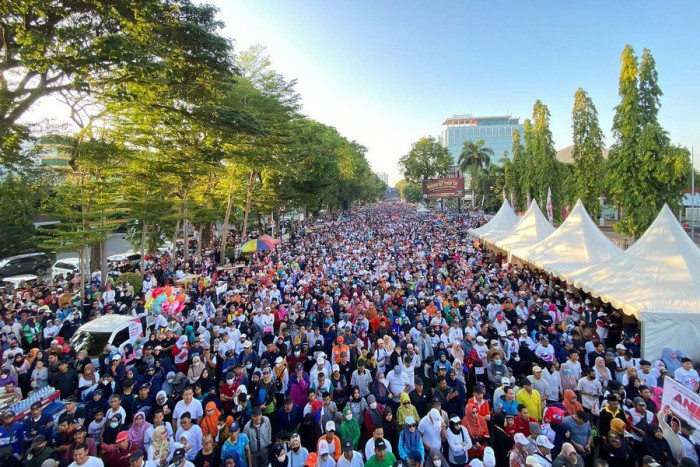 Sejuta Warga Sulsel Ramaikan Jalan Gembira Bersama Anies-Muhaimin