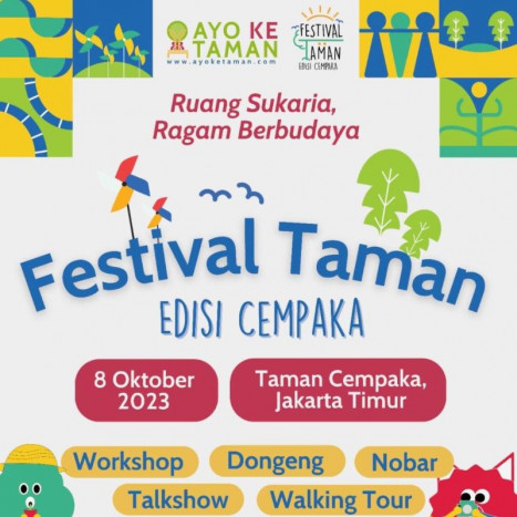 Festival Taman 2023 Digelar di Taman Cempaka 8 Oktober 2023