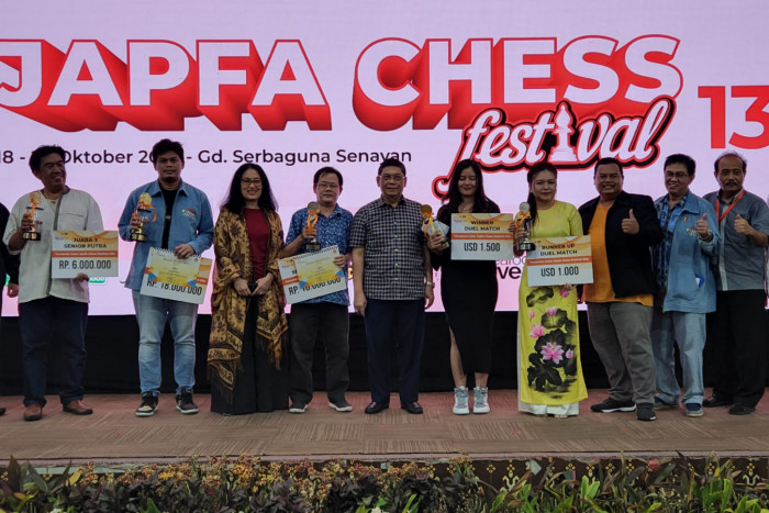 Resmi Ditutup, Percasi Beri Kejutan untuk Para Juara KU Japfa Chess Festival 2023