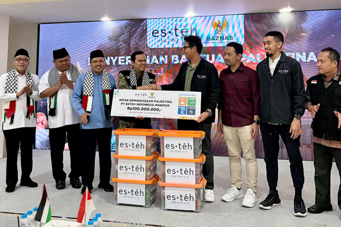 Esteh Indonesia Donasi Rp100 Juta untuk Palestina