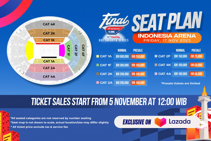 DBL Indonesia Umumkan Penjualan Tiket dan Seat Plan Final Party Seri DKI Jakarta