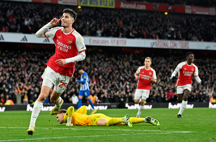 Bungkam Brighton 2-0, Arsenal Kembali Puncaki Klasemen Liga Inggris