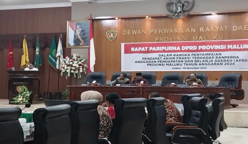 Raperda APBD Provinsi Maluku Tahun Anggaran 2024 Disahkan