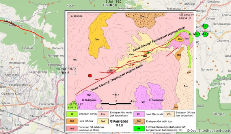 Rentetan Gempa Jabar dan Sesar Aktif yang Belum Terpetakan