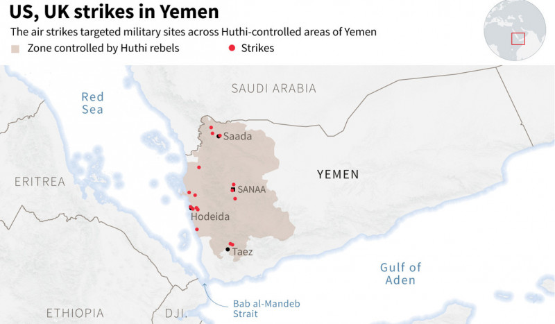 Militan Houthi Ancam Kapal-Kapal di Laut Merah, AS pun Kembali Serang Yaman