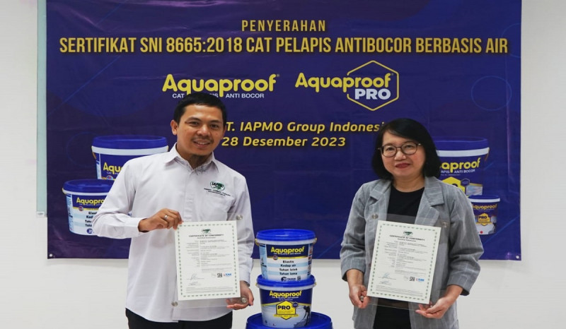 Aquaproof dan Aquaproof Pro Raih SNI Pelapis Antibocor Berbasis Air