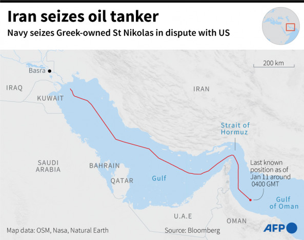 Iran Sita Kapal Tanker Minyak Amerika di Laut Oman 