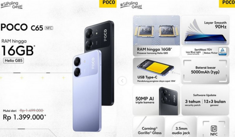 Poco Resmi Rilis Smartphone Seri C65, Harga Mulai Rp1,4 Juta