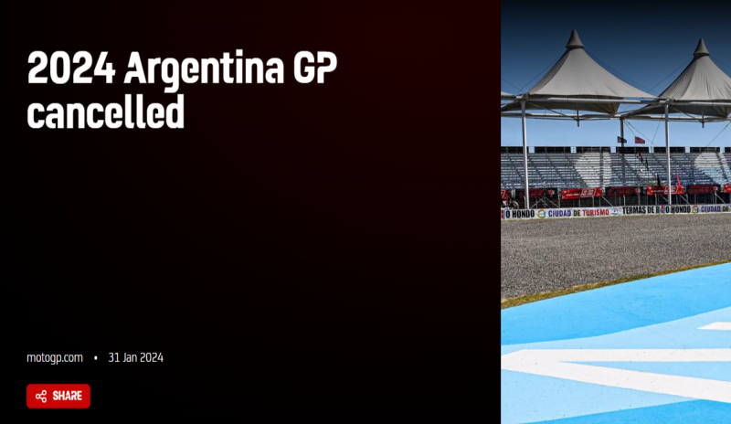 MotoGP Argentina 2024 Dibatalkan. Kenapa?