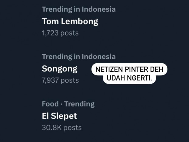 Kata 'Songong' Mendadak Trending di Linimasa X